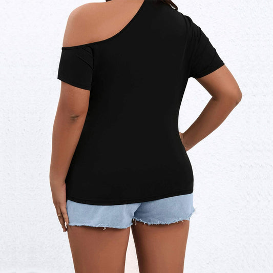 Dame sexy off-shoulder slim-fit strikket kortærmet top
