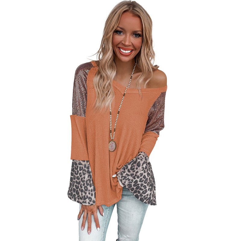 Europæisk og Amerikansk Personlig Design Leopardprint Sweater