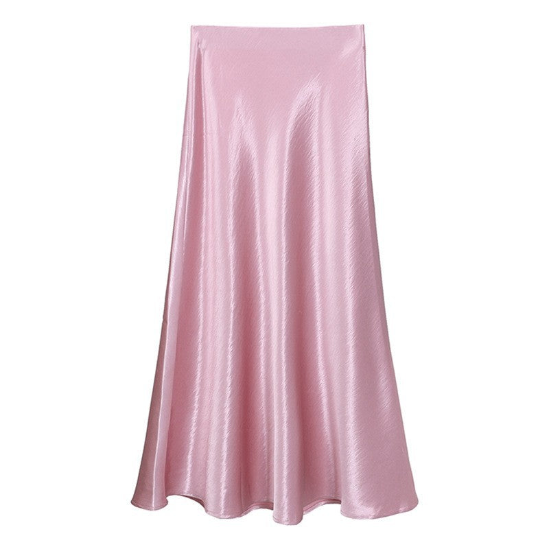 Skirt Womens Autumn High-Waisted Slimming A-Line Skirt