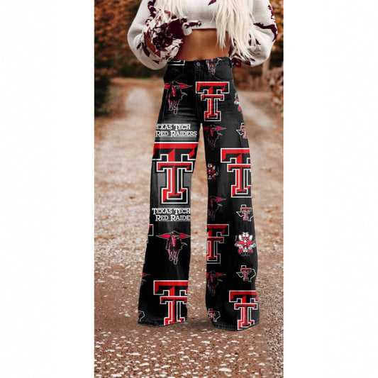 Digital Print Casual Versatile Plus-size Faux Denim Jeans 3D