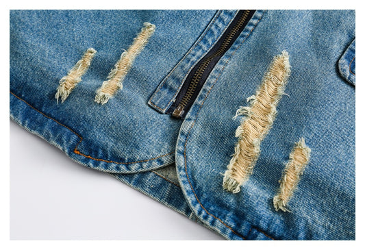 Vasket Gradient Denimjakke Herre og Dame Frakker
