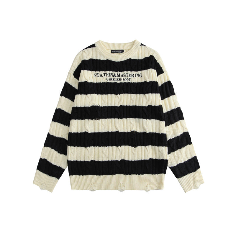 Men's Versatile Casual Contrasting Color Knitted Sweater