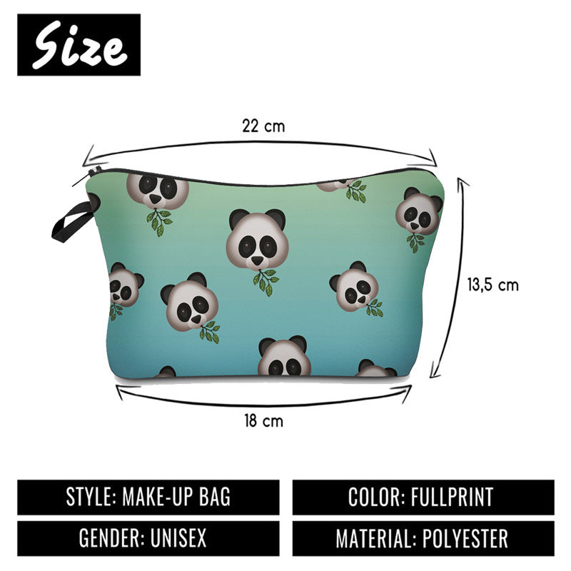 Panda Eating Bamboo Pattern Printing Cosmetic Bag