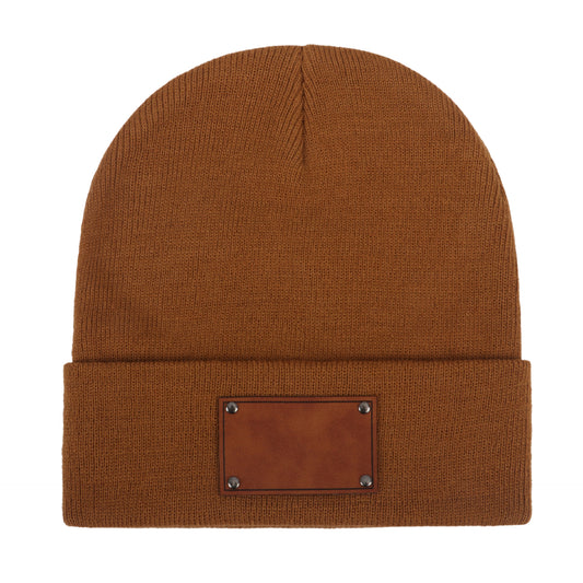 Children And Adults Blank Leather Label Brimless Cap