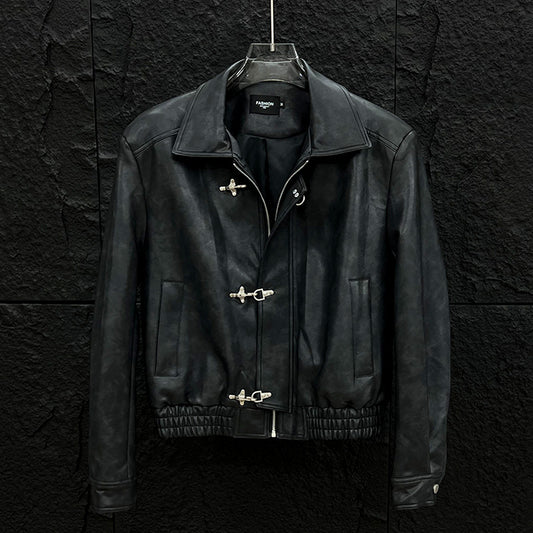 Niche Bad Boy Personality Men's Solid Color Coat
