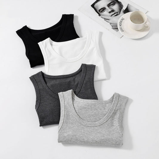 Lyocell Cotton Cool-Touch Stretch Slim-Fit Sports Vest