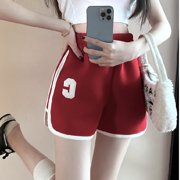 Spicy Girl Sports Shorts For Women Loose-Fit Outerwear Versatile For Summer