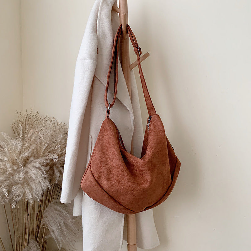 Korean Casual Solid Color Simple Tote Female Bag Commuter Messenger Bag