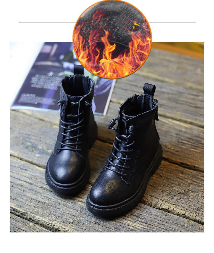 Children's Martin Boots Real Soft Leather Girls' Short Boots