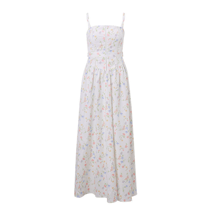 Womens Slimming Floral Slip Dress With A Cinched Waist