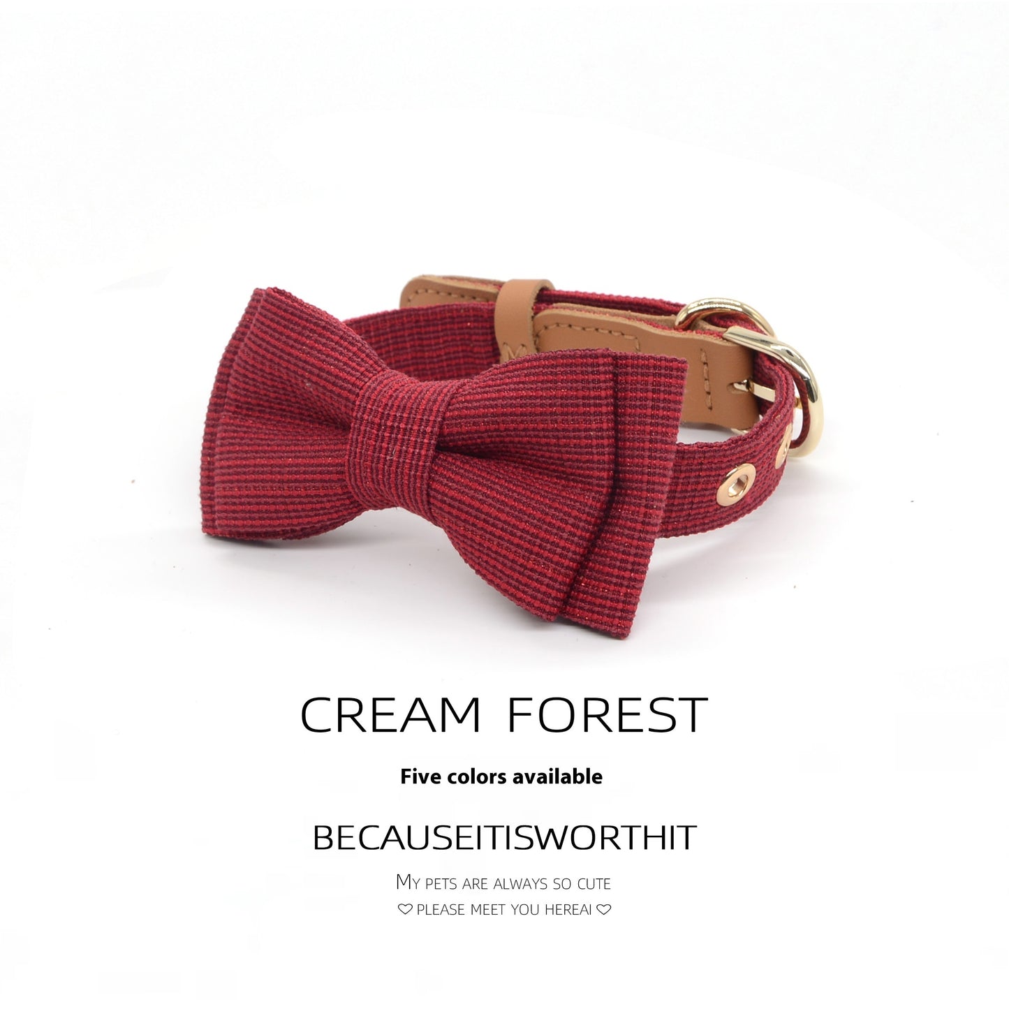 Small And Medium-sized Dog Neck Bow Collar