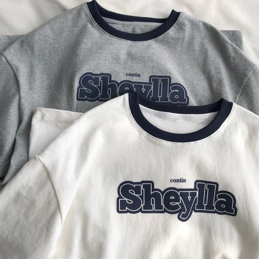 Letter Printed Large Size Loose Fitting T-shirt For Women
