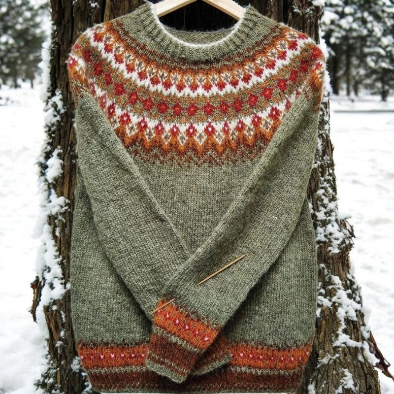 Women's Round Neck Multicolor Loose Fashion Pullover Sweater