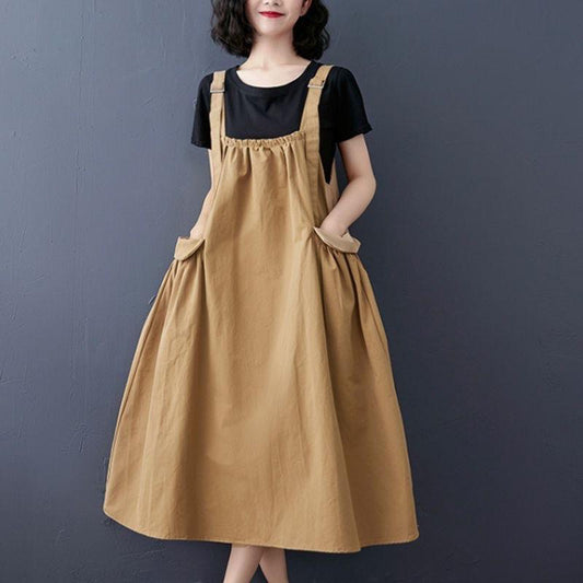 Summer Wear Belly Covering Slimming Fat Sister Western Style Youthful-looking Braces Skirt