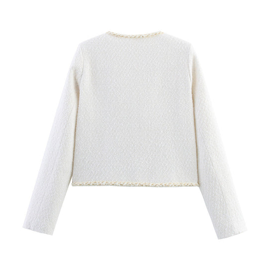 Solid Color European And American Style Pearl Decorative Coat