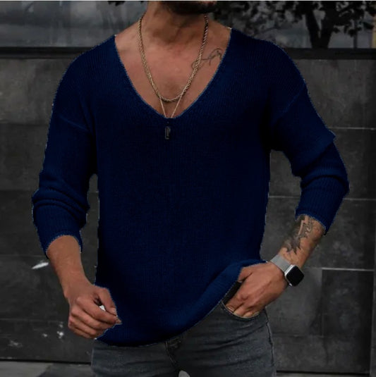 Long Sleeve V-neck Sweater Sweater Men's Independent Station Popular Men's Sweater