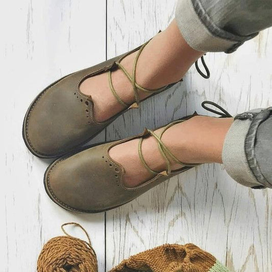 Women's New Cross Strap Round Toe Flat Shoes