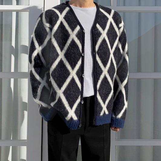 Herre Løs Casual Strikket Cardigan