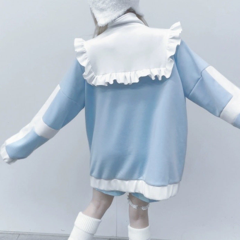 Spring And Autumn Japanese Style Cross Star Mine Water Color Sportswear Jacket