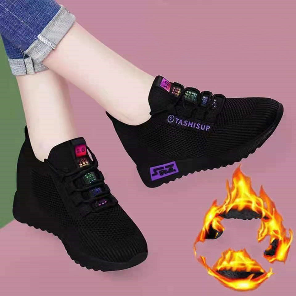 Single Cotton Casual Shoes, New High Rise Women's Fashion