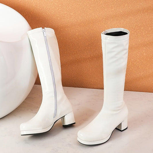 Fashion Boots And Shoes Fashion Suede Square Toe High Tube
