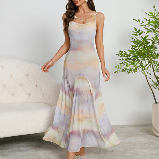 Breathable And Comfortable Womens Dress Printed Slip Dress