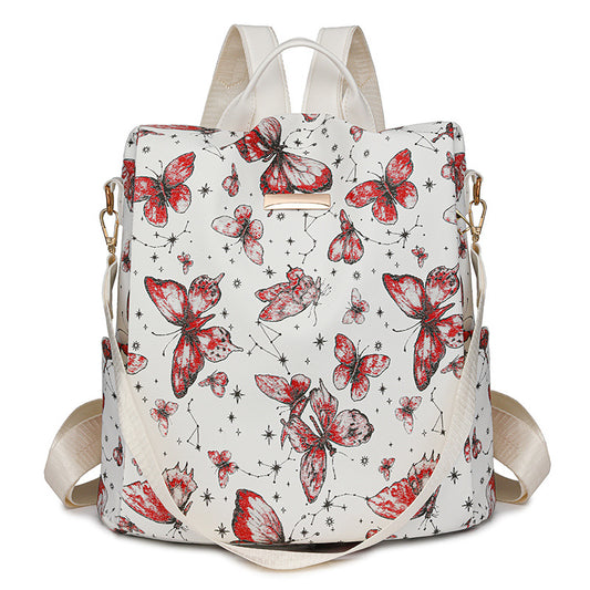 Butterfly Printed Shoulder Bag Large Capacity Backpack