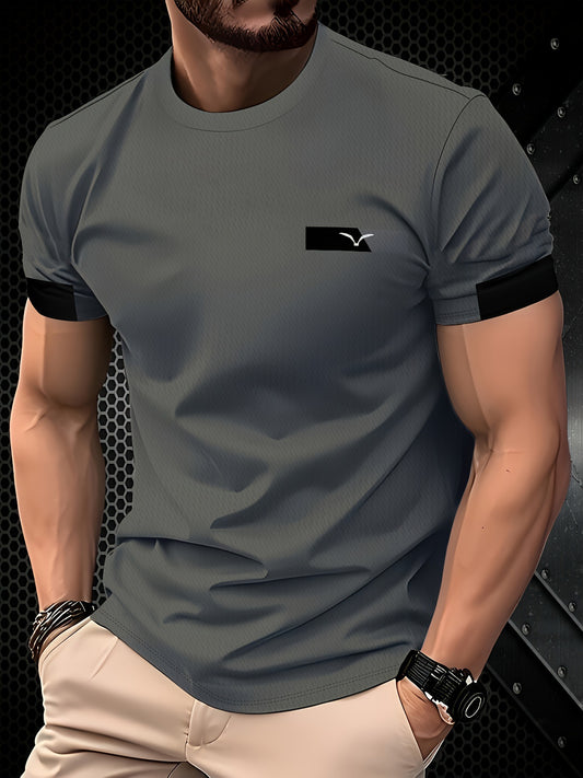Mens Casual Minimalist 3D Short Sleeve Printed T Shirt Top