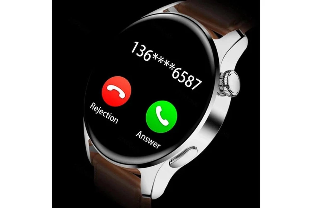 New for HUAWEI Smart Watch Men Waterproof Sport Fitness Tracker Multifunction Bluetooth Call Smartwatch Man for Android IOS - Mesh Belt BLACK