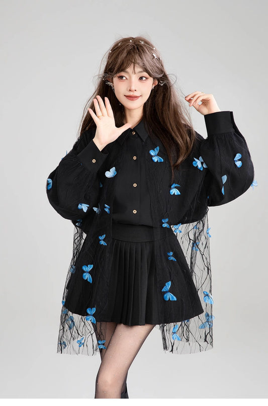 French Style Embroidered Lace Patchwork Top