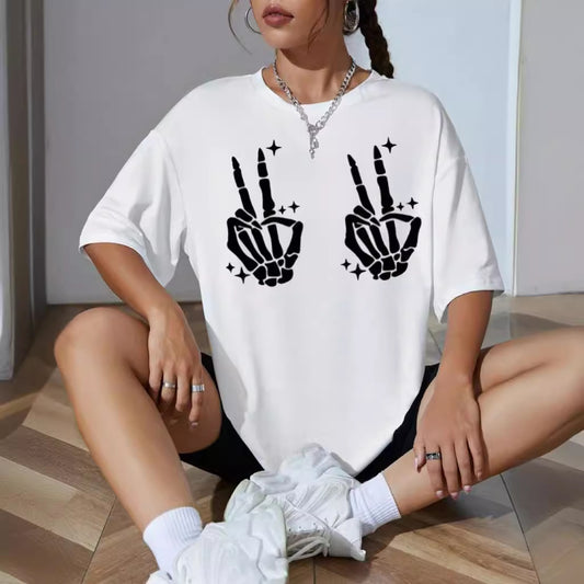 Summer Pattern Letter Print Short-sleeve T-shirt Top