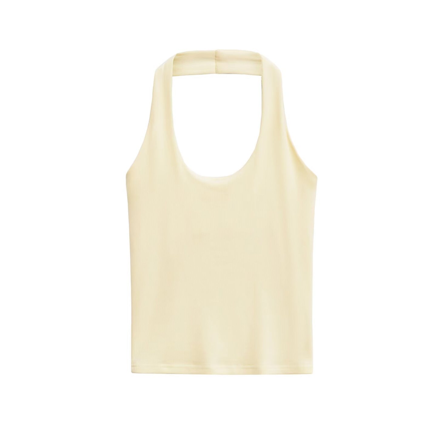 Fashion Hanging Collar Slim Fit Backless All-matching Top