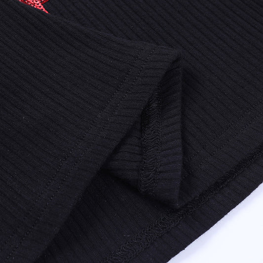 Dark Irregular Cropped Strap Top Women's