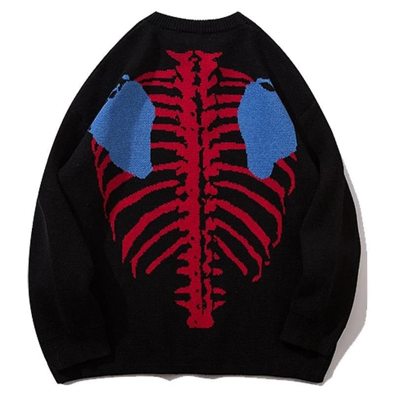 Cashmere European And American Skull Pattern Pullover Sweater Girl