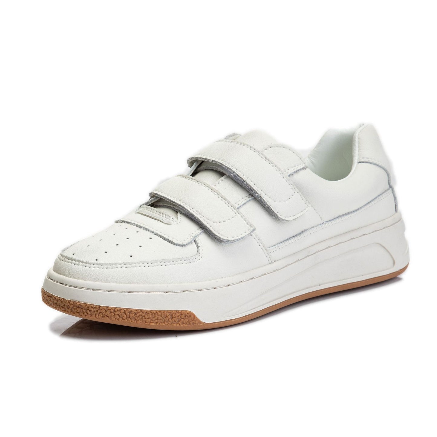 Women's Leather Lace-up Flat Heel Thick Sole Shoes Casual