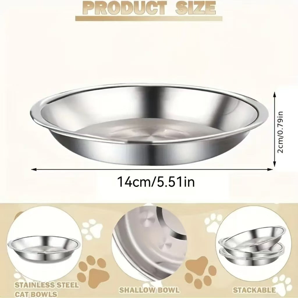 Nourriture pour chat alimentation pour animaux Assiette pour animaux en acier inoxydable Bassin à riz épaissi