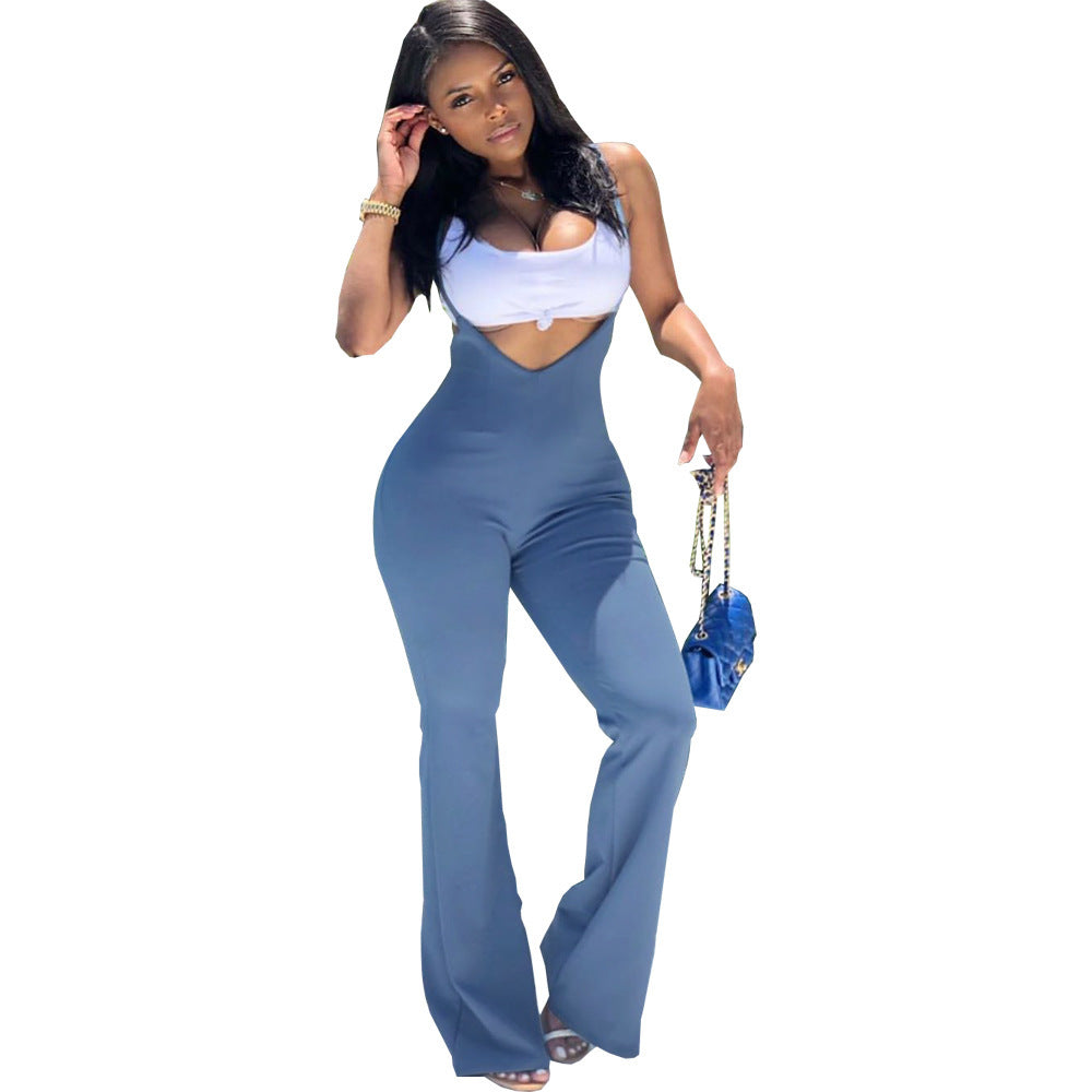 Women's Wear Slim-fit Casual Suspender Jumpsuit