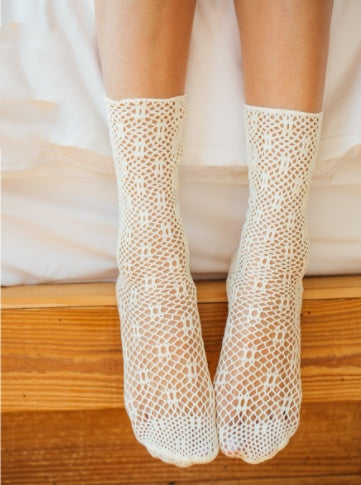 Plain Hollow Pile Lace Socks Korean Trendy