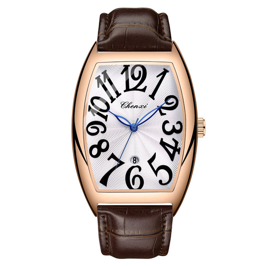 Mens Digital Watch Calendar Casual Leather Belt