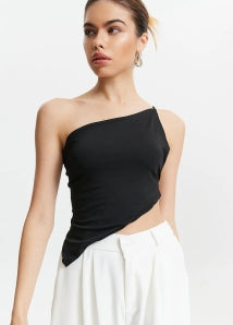 Single-shoulder Suspender Small Top Off-shoulder Short Top