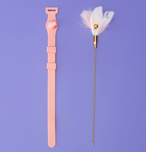 Collar Feather Funny Cat Stick With Bell Tied Neck Selfhealing Bite Resistant Kitten Toy