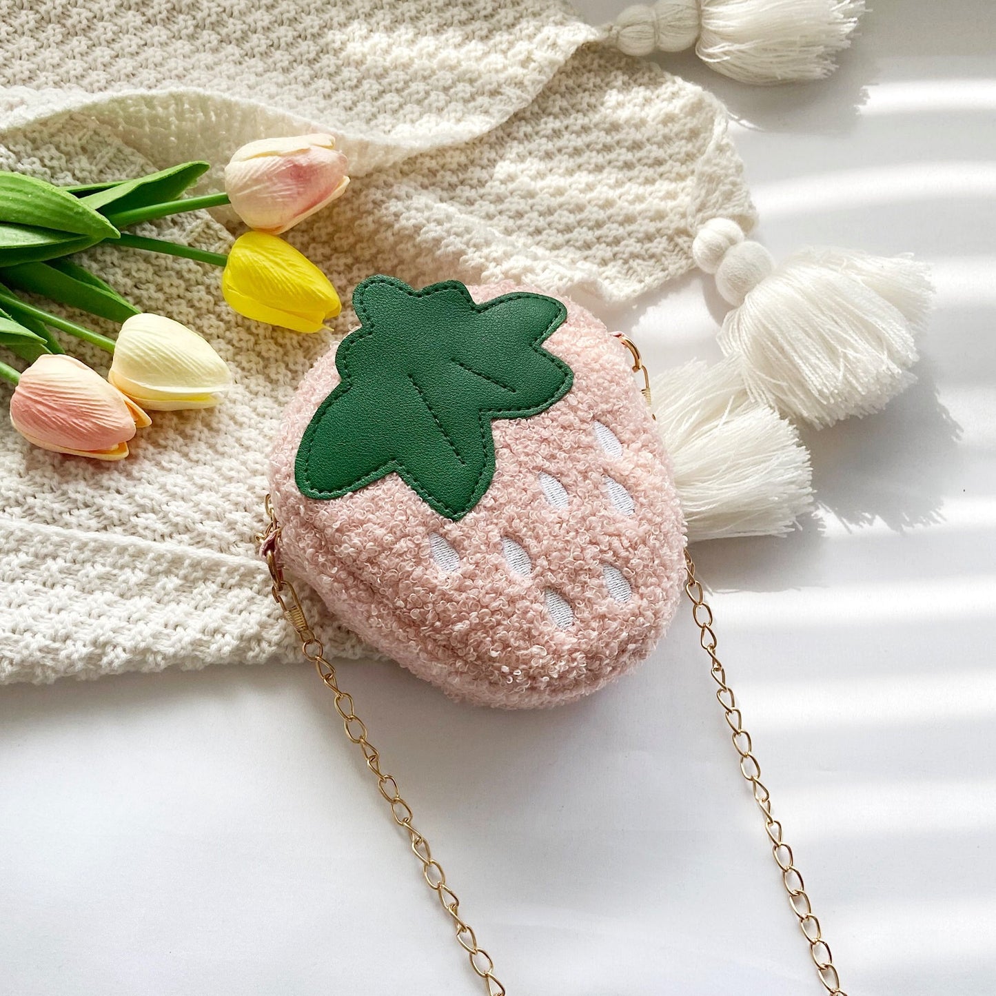 Creative Fruit Children's Crossbody Lamb Wool Strawberry Bag