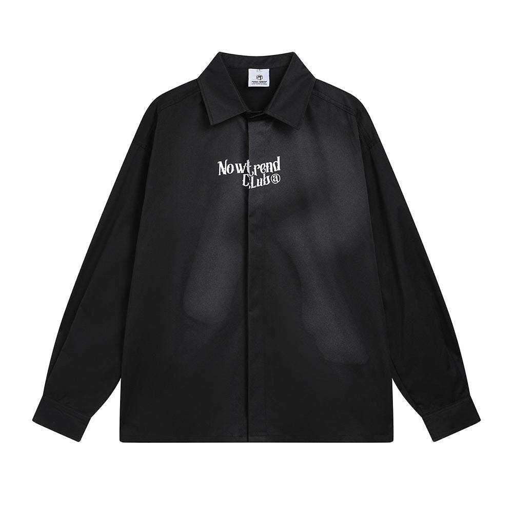 High Street Personalized Letter Print Long Sleeve Shirt Spring And Autumn