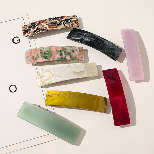 Square Grip Acetate Acrylic Spring Clip Hair Accessory