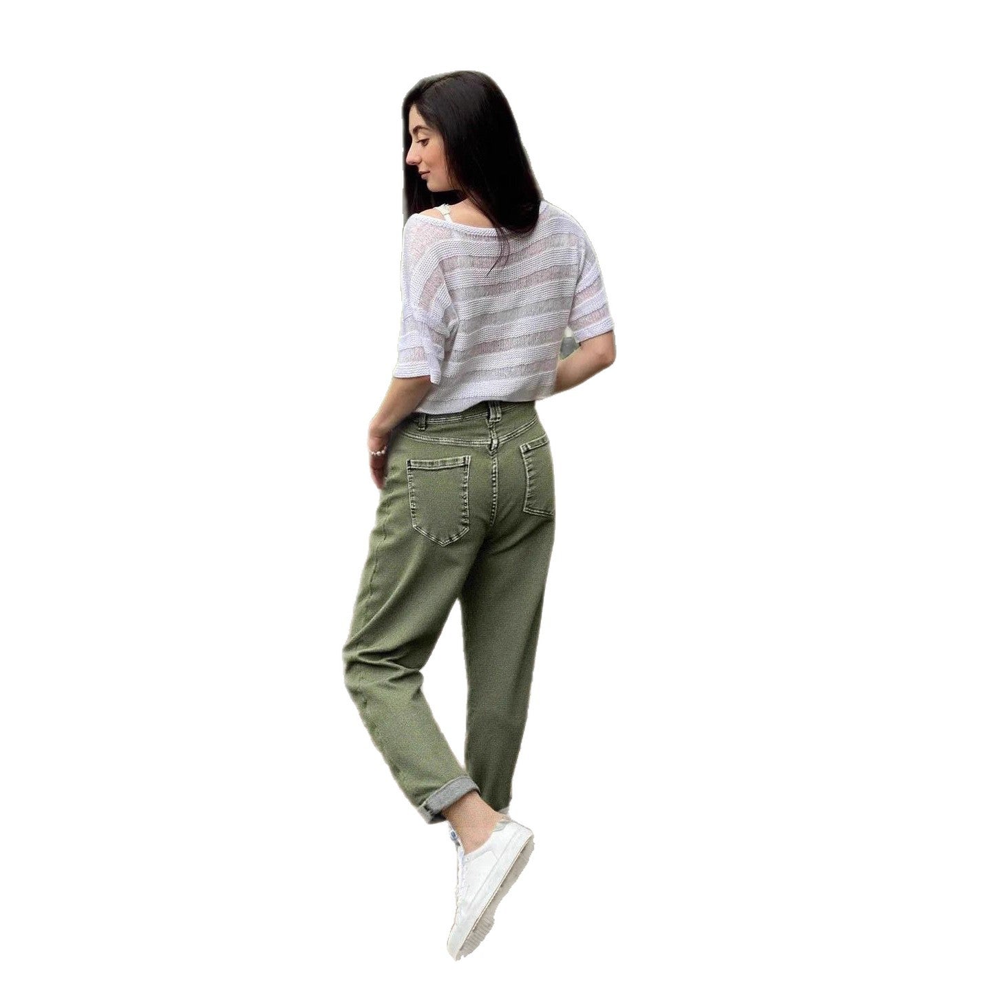 European And American-style Stretch Mid-rise Straight-leg Jeans