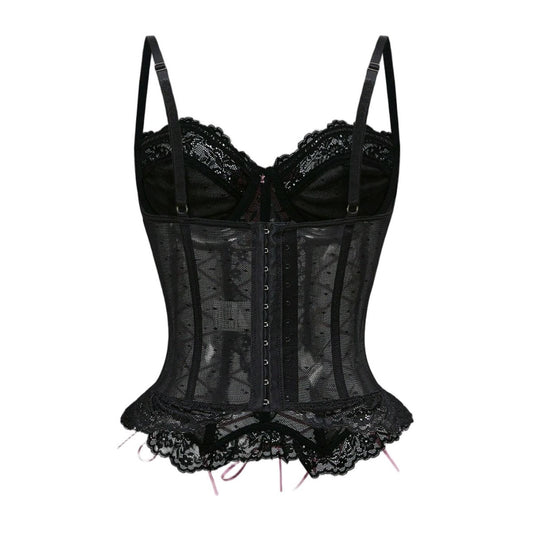 Bow-tie Cross Lace Fishbone Vest Shapewear Corset