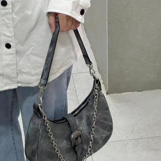 Niche Retro Chain Canvas Shoulder Bag Advanced Texture All-match Crossbody