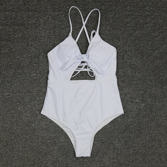 Cross Strap Ladies One-piece Swimsuit