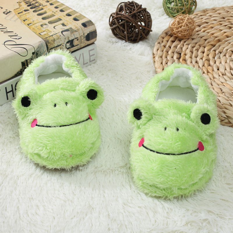 Cartoon Frog Indoor Plush Slippers