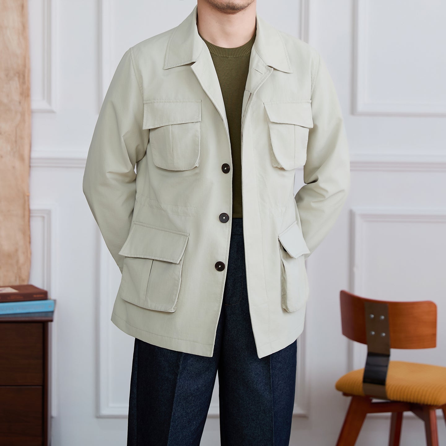 Men's Fashionable Retro New Outdoor Casual Gentleman Commuter Multi-pocket Jacket